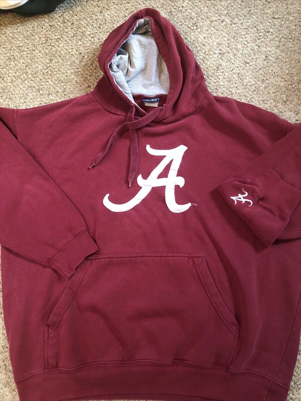 Vintage Univ. of Alabama Red Hoodie XL Tackle Twill Logo Classic OVB Tag